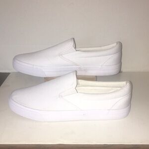 CIRRUS SLIP ON CANVAS BOAT SHOES BRIGHT WHITE MENS SIZE 9 WOMENS 11
